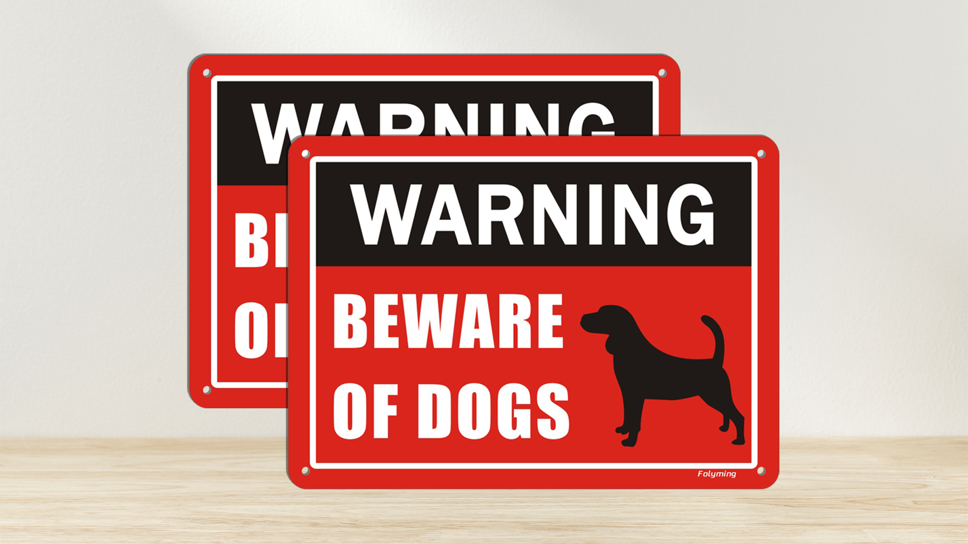 Beware of Dog Signs, 10x 7 Inches Metal Dogs Warning Sign for